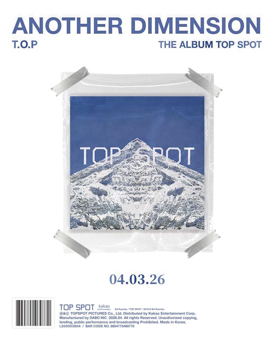 T.O.P - 1ST ALBUM [TOP SPOT - ANOTHER DIMENSION] – Oppang K-Pop Store