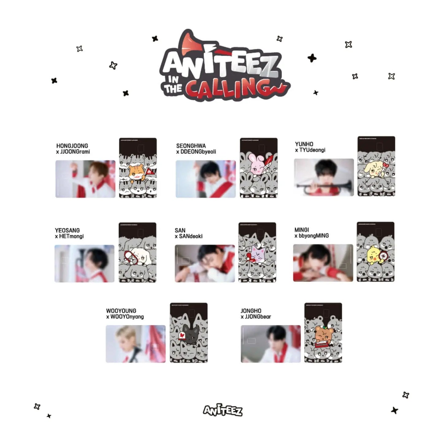 [PRE-ORDER] ATEEZ - OFFICIAL MD [ANITEEZ IN THE CALLING] CARD COVER STICKER SET