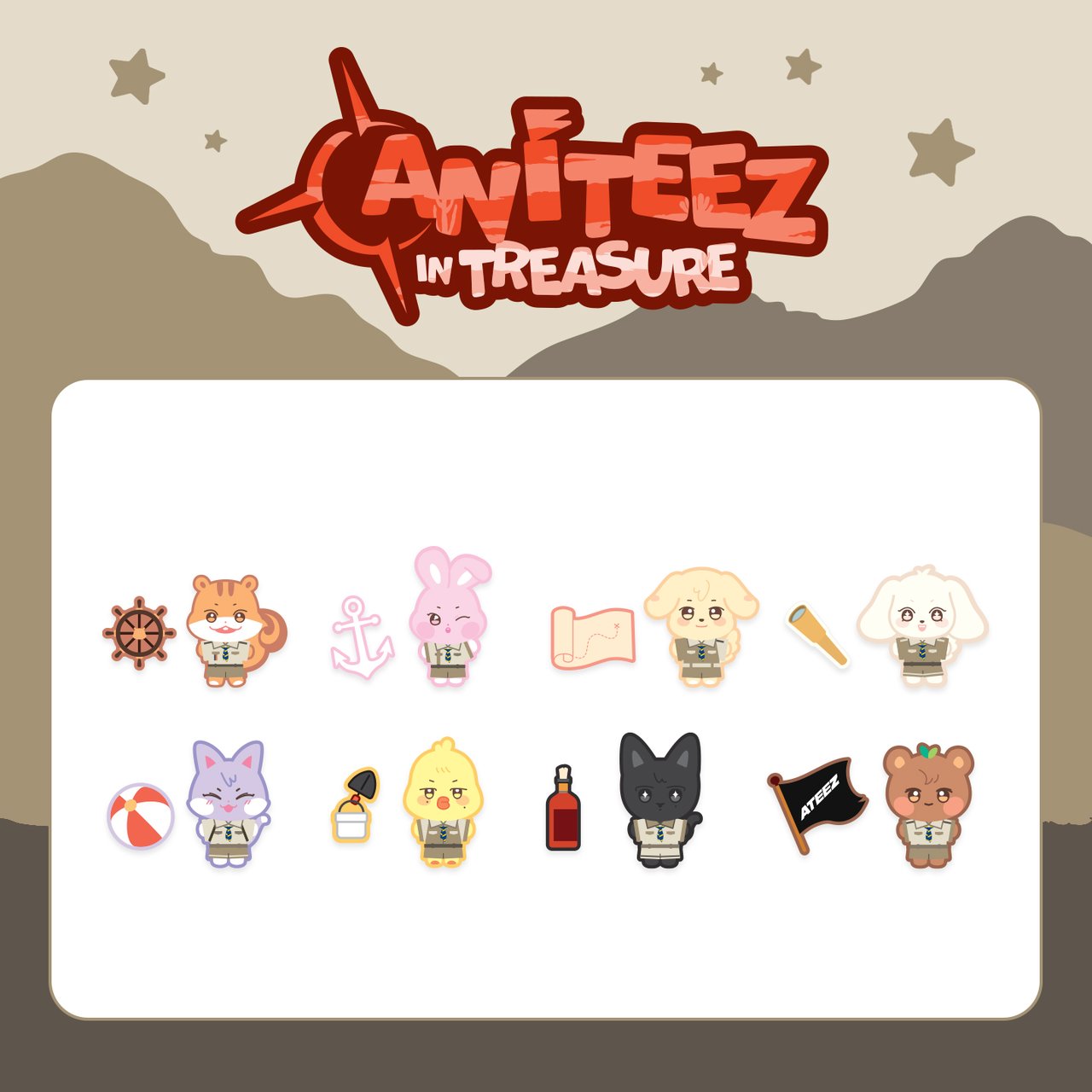 ATEEZ - OFFICIAL MD [ANITEEZ IN TREASURE] STITCH WAPPEN SET