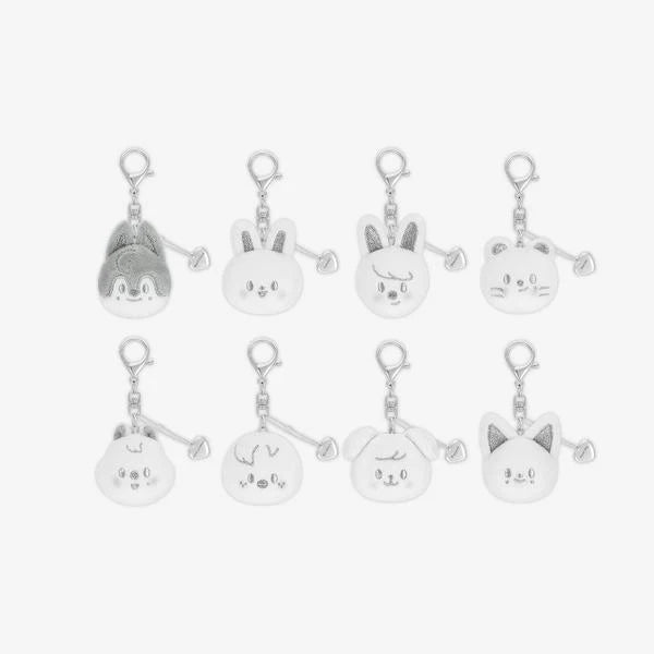 STRAY KIDS - [DOMINATE: CELEBRATE OFFICIAL MD] SKZOO FACE KEYRING SILVER VER.
